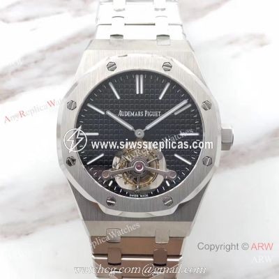 Audemars Piguet Replica Royal Oak Tourbillon 41mm Watch Stainless Steel Black Dial For Man