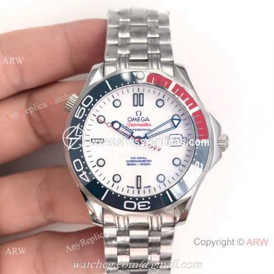 Swiss Grade Commanders 007 James Bond Omega Watch White Face Stainless Steel