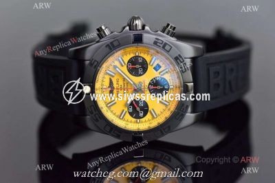 Swiss 7750 Copy Breitling Chronomat B01 Watches Yellow Dial