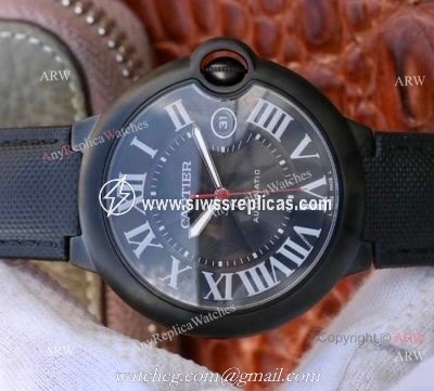 Swiss Copy Cartier Ballon Bleu De 1847MC Black PVD Watch Mens