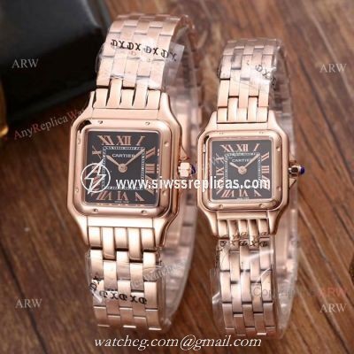 Fake Cartier Panthere Limited Edition Watches All Rose Gold Roman Dial