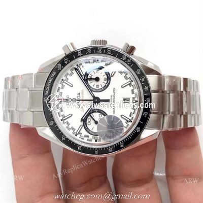 (OM) Swiss Omega Speedmaster Chronomeyer Stainless steel White Dial Watch