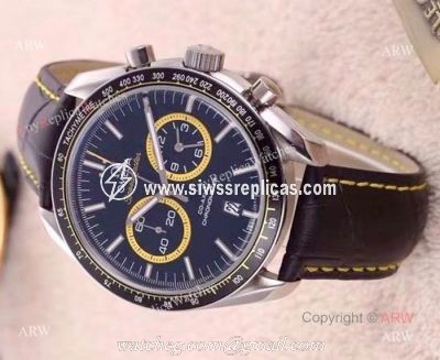 Copy Omega Speedmaster Racing 42mm Watches SS Yellow Sub-dials