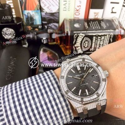 Audemars Piguet Royal Oak Diamond Replica Watches 43mm Black Dial
