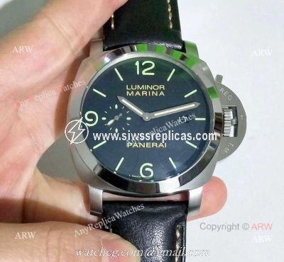 Buy Fake Panerai Watch Luminor Marina Pam 312 Black Leather Wrist