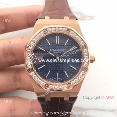 JH Factory Replica Audemars Piguet Jumbo Extra Thin Rose Gold Diamond AP Watch 39MM