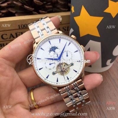 IWC Portuguese Moonphase Replica Watches Two Tone Rose Gold 44MM