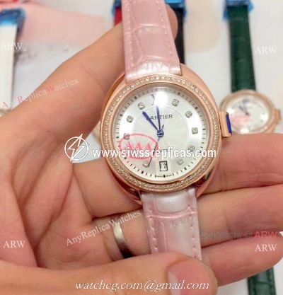 Japan Quartz Replica Cle de Cartier Lady Watch Rose Gold Pink Version