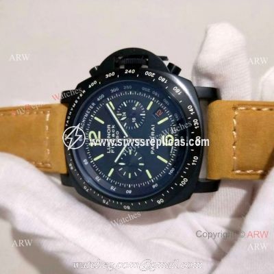 Panerai Luminor Flyback Chronograph Copy Watch Black Case