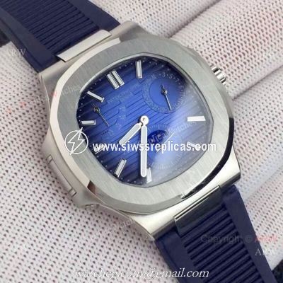 Best Quality Patek Philippe Nautilus Power Reserve Watches SS Blue Dial