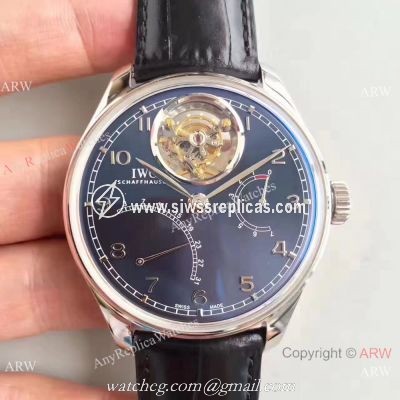 IWC Portugieser Tourbillon MysteRe ReTrograde Fake Watch Blue Face SWISS Grade