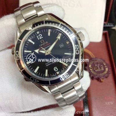 AAA Quality Copy Omega Seamaster Stainless Steel Black Watches