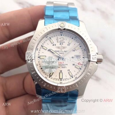 Breitling Colt Automatic 44mm Wrist Watch SS White Dial Newest Replica