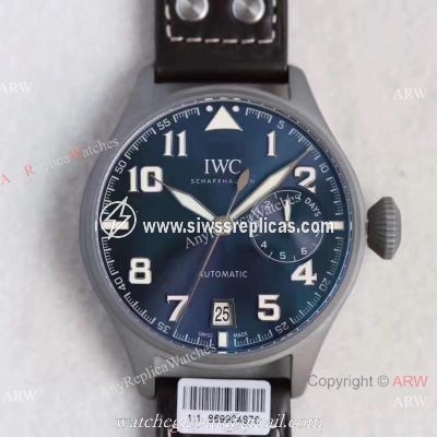New IWC Big Pilots Fake Watch 7 Days Power Reserve 46mm / Titanium Blue Dial