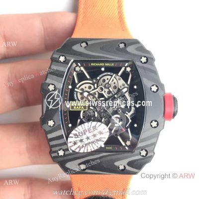 Replica Richard Mille RM 35-01 Rafael Nadal Carbon Watch Orange Nylon Strap