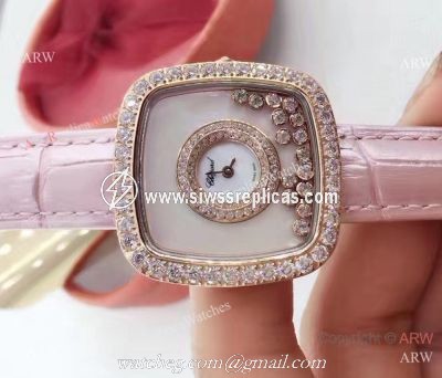 Swiss Quartz Happy Dreams Chopard Lady Watch Pink Leather Rose Gold