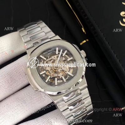 New Copy Patek Philippe Nautilus Stainless Steel Hollow Watches