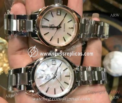TAG Heuer Link Stainless Steel White MOP Dial Watch Lady Size