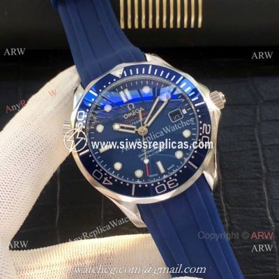 Omega Seamaster James Bond Omega Clone Watch Blue rubber Band