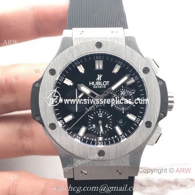 New Replica Hublot Big Bang 44mm Watch SS Black Dial 4100 Swiss Grade