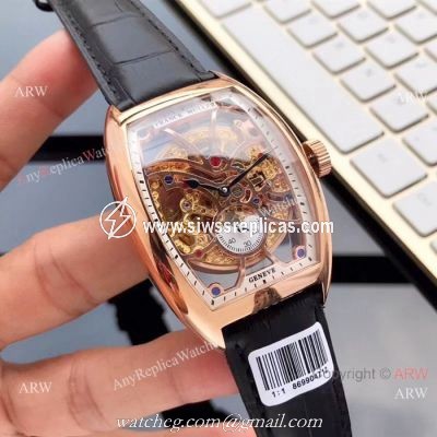 Copy Franck Muller Geneve 39mm Watch Rose Gold Hollow Dial