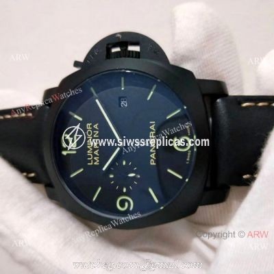 All Black Panerai Luminor Marina Replica Watch PAM00312