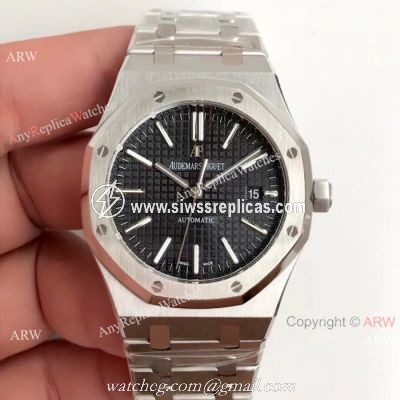 Fake Audemars Piguet Royal Oak Stainless Steel Black Watches 41mm Perfect Gifts