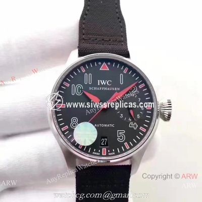 IWC Big Pilots 7 days Muhammad Ali Replica Ss Black Nylon Watch