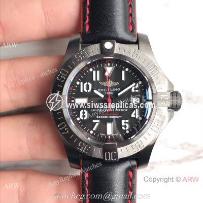 Replica Swiss Breitling Avenger 2 Seawolf Watch Black Arabic Dial