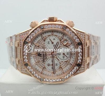 AAA Replica Audemars Piguet Royal Oak Rose Gold diamond Watches 41mm