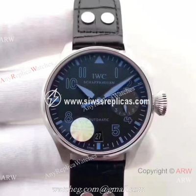 New IWC Big Pilots 7 days Muhammad Ali Watch SS BlueBlack Dial