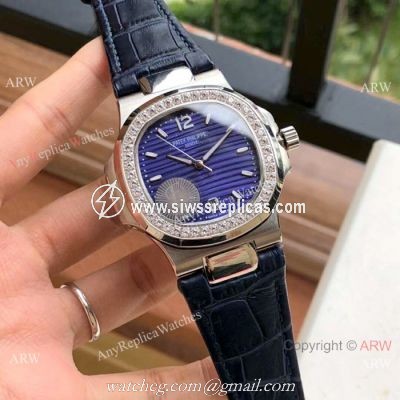 Swiss Patek Philippe Nautilus 7118 Watches SS Blue Dial Blue Strap