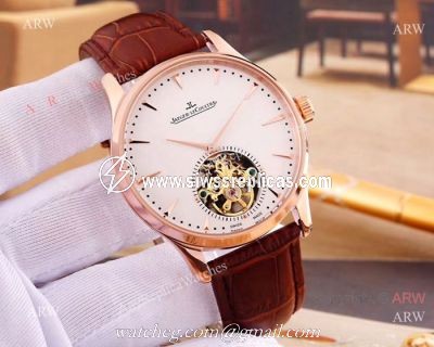 High Quality Jaeger-LeCoultre Flying Tourbillon Watch  Rose Gold White Dial