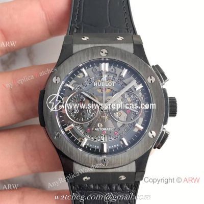 Swiss Hublot Big Bang Black Skeleton Dial Mens Watch Copy 7750 Valjoux