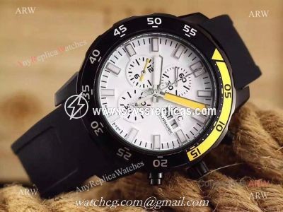 New Replica IWC Aquatimer Chronograph Watch Black Case Rubber Strap