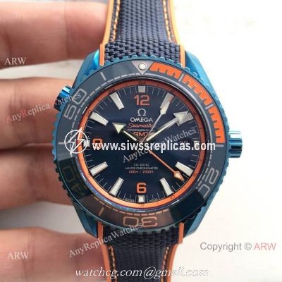 Knock off Omega Seamaster Deep GMT Oramge  Black Watch 8906 Swiss Grade