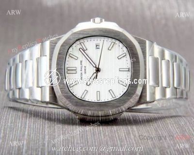 AAA Replica Patek Philippe Nautilus Watches Stainless Steel White Dial