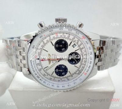 Breitling 1884 Chronometre Navitimer 01 Stainless Steel White Watch 46mm