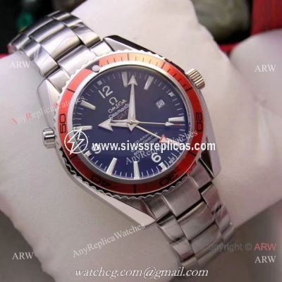 Copy Omega Seamaster Planet Ocean GMT 45mm Watches Orange Bezel