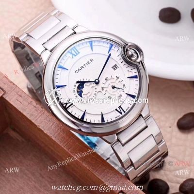 Best Quality Cartier Ballon Bleu De Moon Phase SS Automatic Replica Watch