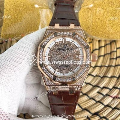 2019 Replica Audemars Piguet Royal Oak Rose Gold Diamond Watch