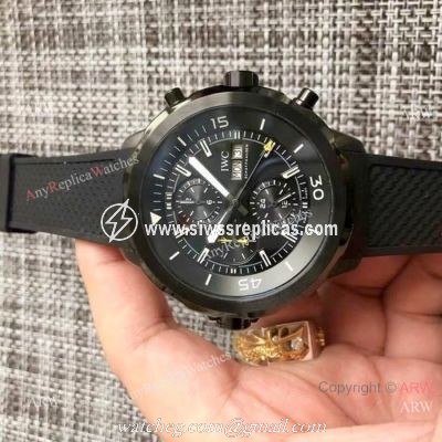 IWC Aquatimer Replica Watch All Black Chronograph Dial