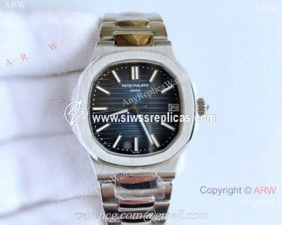 Swiss Copy Patek Philippe Ladies Automatic Nautilus Watch Stainless Steel Blue Dial
