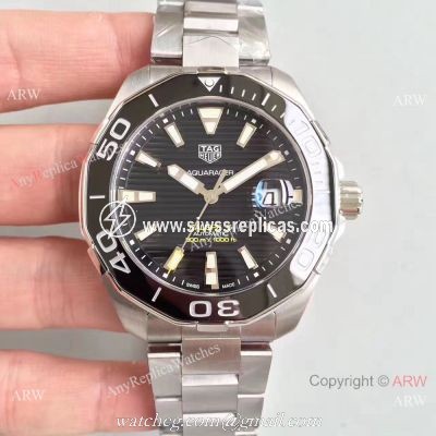 Swiss Grade TAG HEUER Aquaracer Calibre 5 Watch Fake Stainless Steel Black Ceramic