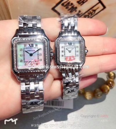Copy Panthere De Cartier SS White MOP Dial Watches