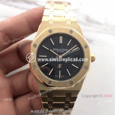 Audemars Piguet Royal Oak Yellow Gold Black Face 39mm Watch Buy Replica