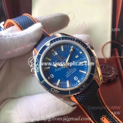 Omega Seamaster Planet Ocean Watch Blue Dial Blue Bezel Omega Clone Watch