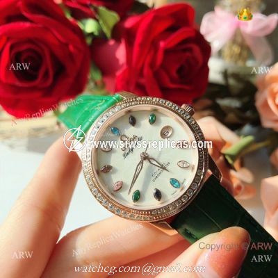 Omega ladymatic Diamond Watches New Replica Omega Watch White Face Rose Gold