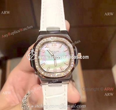 Patek Philippe Nautilus Womens Diamond watch White MOP Face