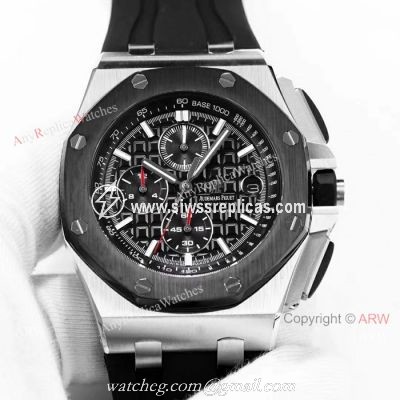 Royal Oak Offshore Replica Audemars Piguet Watches For Sale SS Black Rubber Strap Luxury Watch